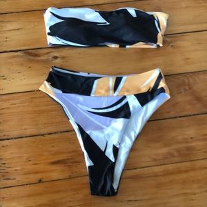 NEW Zaful high waisted bandeau bikini size L